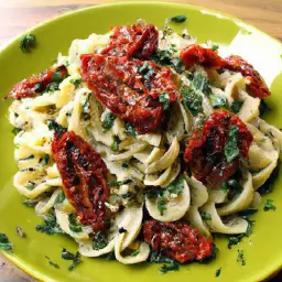 Teaser Image: Pesto Pasta with Sun-Dried Tomatoes